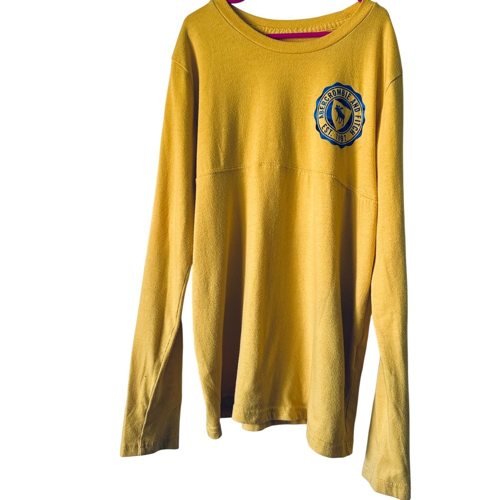 Abercrombie & Fitch Kids Long Sleeve Graphic T Shirt Top Yellow size 11/12